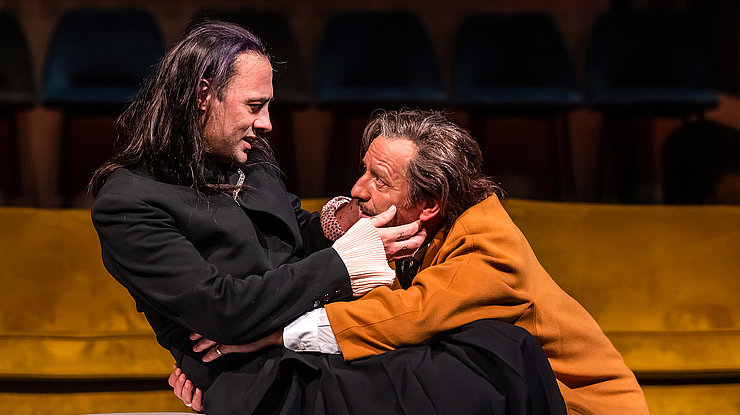 France Marseille 2021-10-31, Rehearsal of TARTUFFE text by Moliere directed by Macha Makeieff at the Theatre National de la Criee Marseille. Photograph by Pascal Gely / Hans Lucas
France Marseille 2021-10-31, Repetition de TARTUFFE texte de Moliere mise en scene de Macha Makeieff au Theatre National de la Criee Marseille. Photographie de Pascal Gely / Hans Lucas