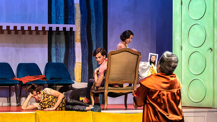 FRA - THEATRE - TARTUFFE France Marseille 2021-10-31, Rehearsal of TARTUFFE text by Moliere directed by Macha Makeieff at the Theatre National de la Criee Marseille. Photograph by Pascal Gely / Hans Lucas
France Marseille 2021-10-31, Repetition de TARTUFFE texte de Moliere mise en scene de Macha Makeieff au Theatre National de la Criee Marseille. Photographie de Pascal Gely / Hans Lucas