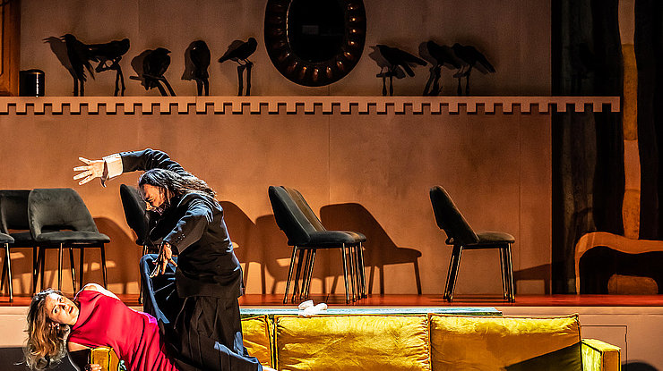 FRA - THEATRE - TARTUFFE France Marseille 2021-10-30, Rehearsal of TARTUFFE text by Moliere directed by Macha Makeieff at the Theatre National de la Criee Marseille. Photograph by Pascal Gely / Hans Lucas
France Marseille 2021-10-30, Repetition de TARTUFFE texte de Moliere mise en scene de Macha Makeieff au Theatre National de la Criee Marseille. Photographie de Pascal Gely / Hans Lucas